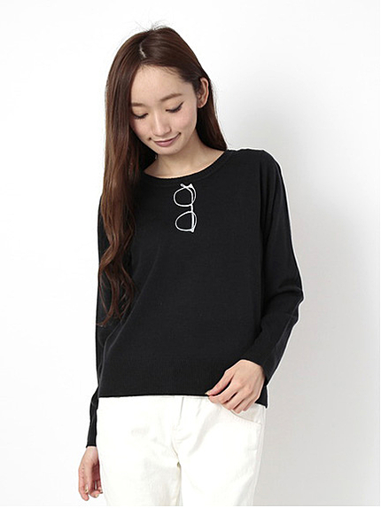 【Special Price】・Nメガネプリントニットプルオーバー