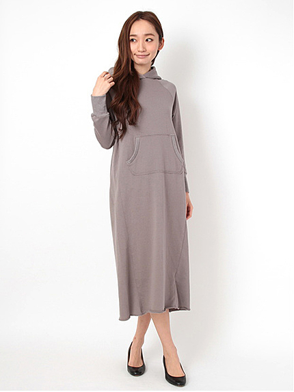【Special Price】・ピグメント裏毛 長袖ワンピース
