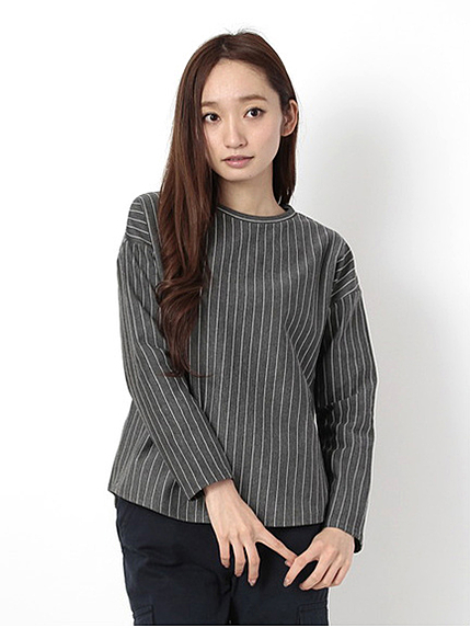 【Special Price】・ポンチストライプ 長袖プルオーバー