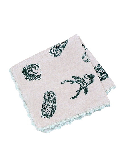 動物柄プリントタオルハンカチ