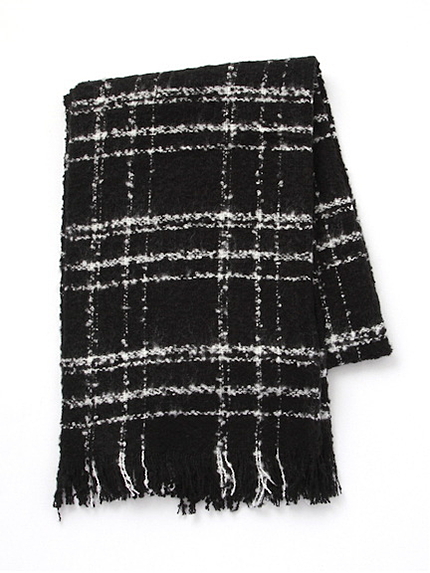 モノトーンチェックストール