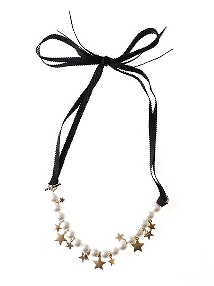 リボンスターパールネックレス