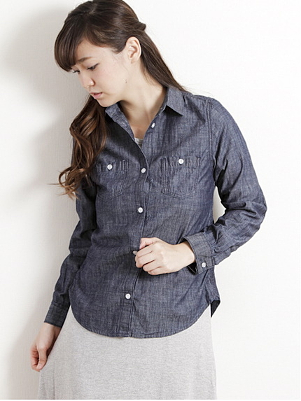 ダンガリー長袖シャツ