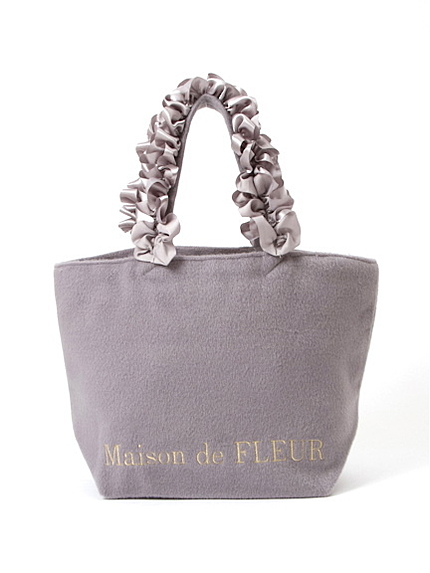 ・起毛フリルハンドルトートSバッグ