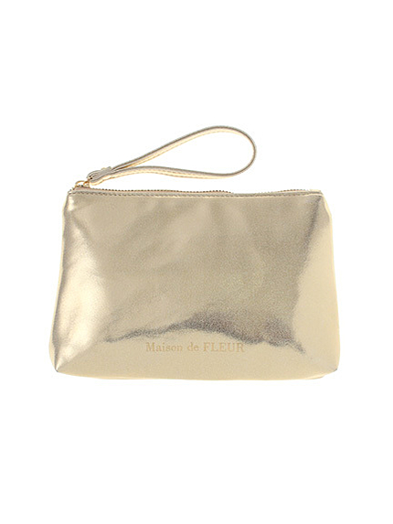 ラメロゴプリントポーチ