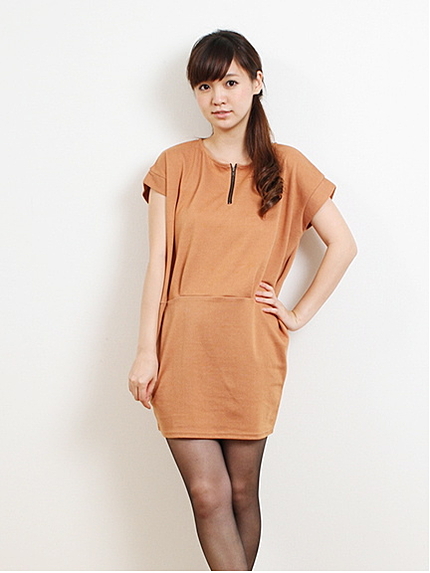 インディゴ風ジャージ サックワンピース