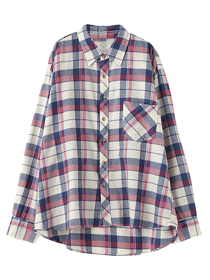 ワイドルーズチェックシャツ