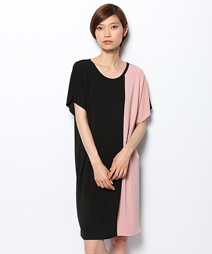 カラーマットジャージーワンピース