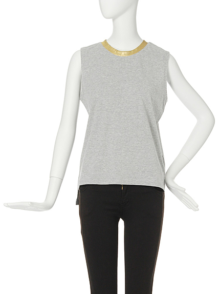 【CASUAL】メタリックネックタンク