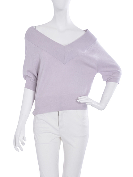 【W】オフショルニットトップス