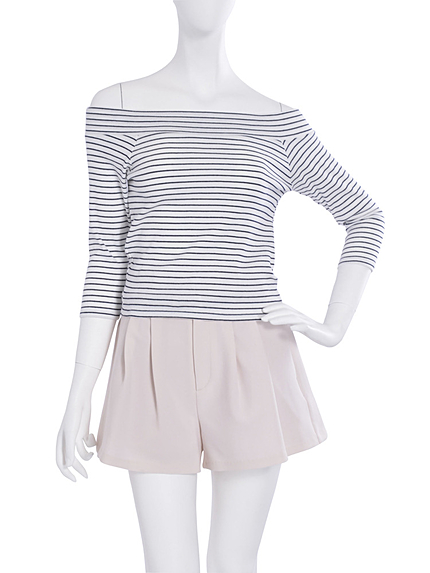 【R】オフショルボーダーTシャツ