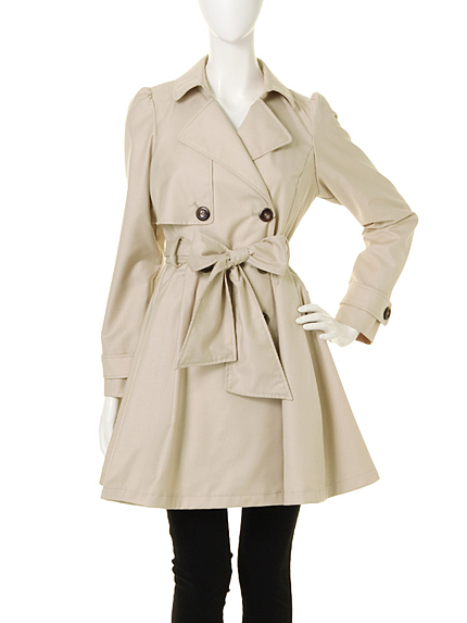 【dazzlin】丸襟ビッグリボントレンチコート