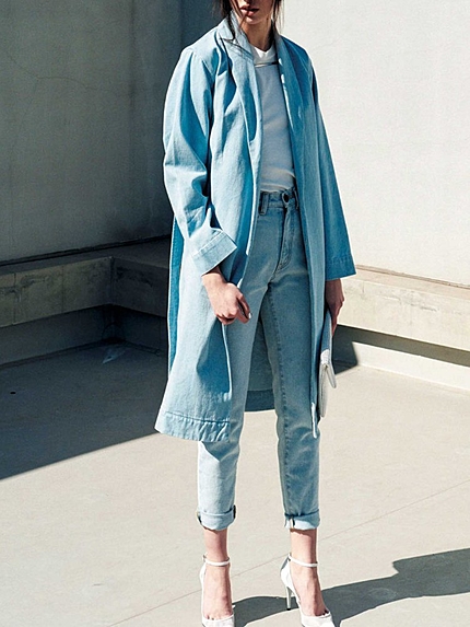 DENIMロングガウンコート