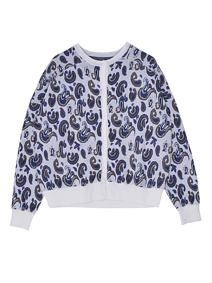 Jacquard paisley BLOCK KNIT カーディガン