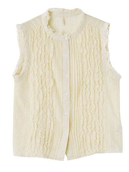 フリルピンタックノースリシャツ