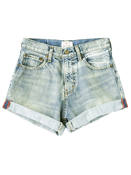 ブリーチロールアップショートデニム