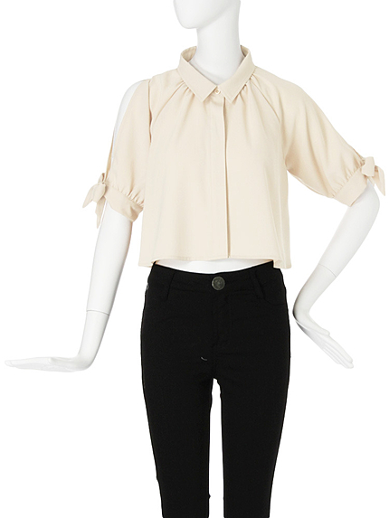 【FEMININE】フレアRIBONブラウス