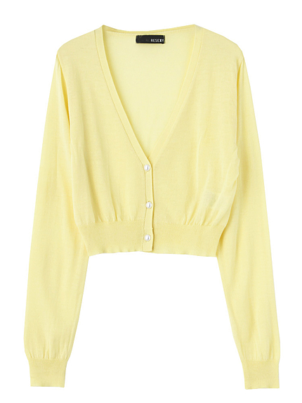 パールボタンニットカーデ