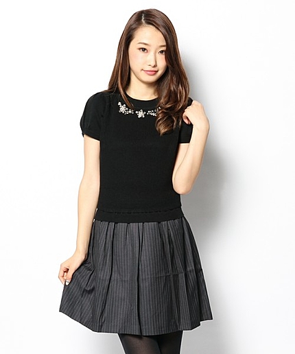 クラシックストライプワンピース