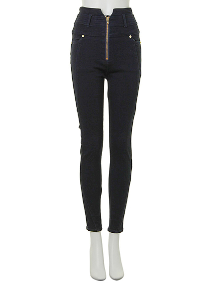 【CASUAL】ZIP切替スキニーパンツ