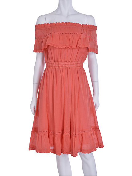 【DUO】 コットンオフショルフレアワンピース