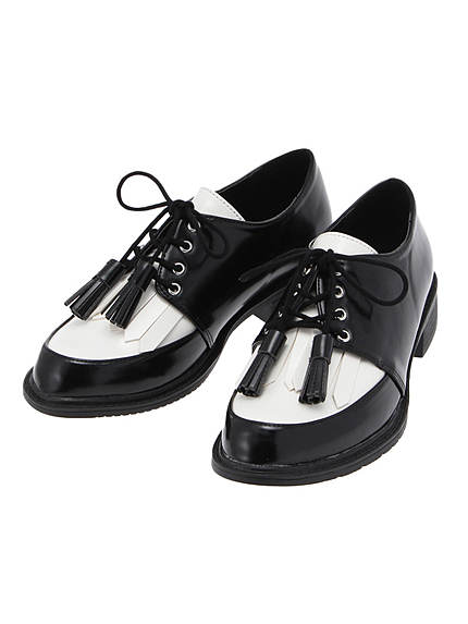 【CASUAL】フリンジバイカラーシューズ