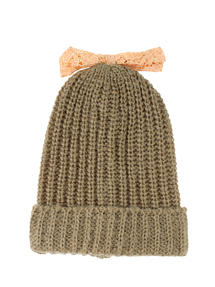 【casselini】ニットレースキャップ　BG