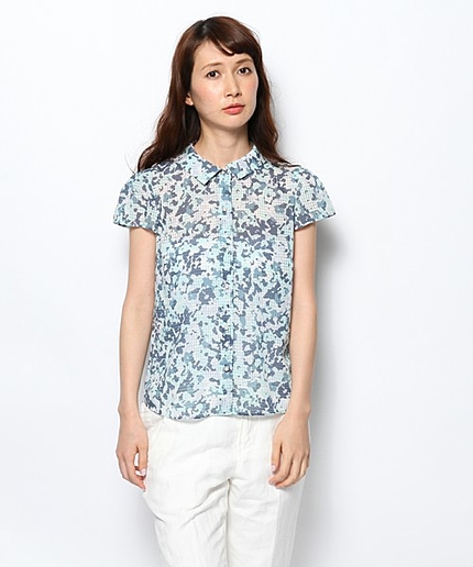 カモフラージュギンガムブラウス