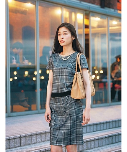 【CanCamコラボカラー有】【吉倉あおいさん着用】クラシカルセットアップワンピース