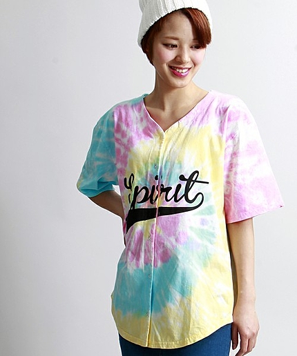 WEGO/タイダイベースボールシャツ