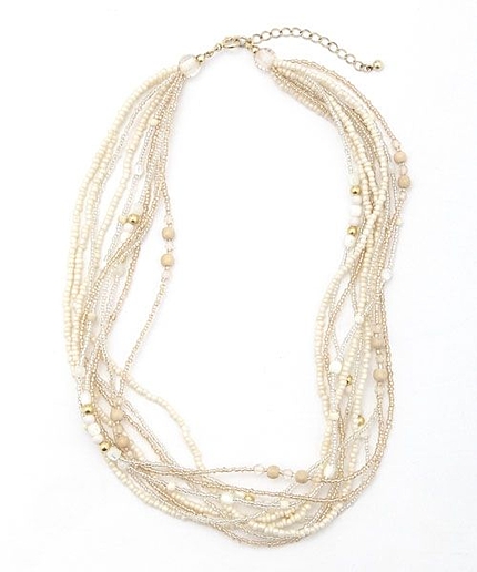 オフマルチビーズネックレス