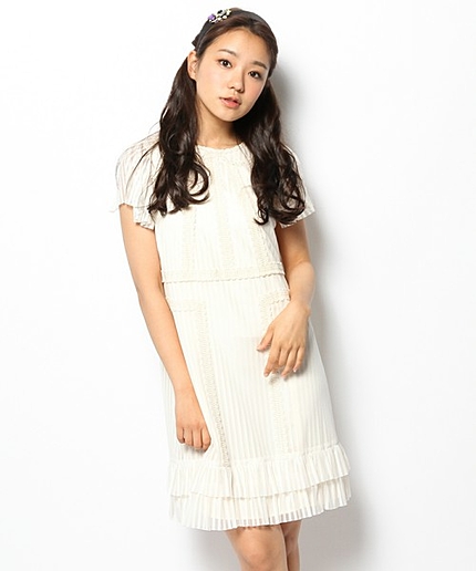 ストライプチュールワンピース