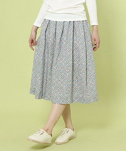 リネンリーフプリントスカート