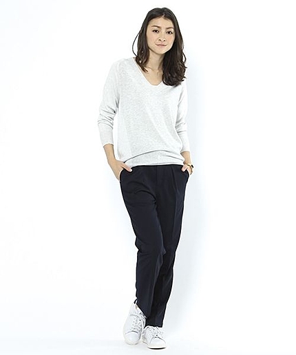 ギャバストレッチセミワイドパンツ