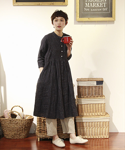 先染めリネンアソートワンピース