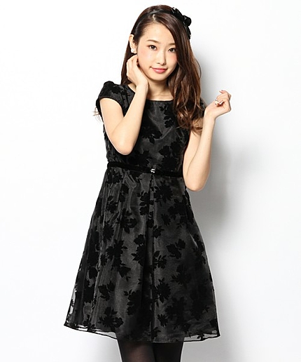 フロッキーフラワーオーガンジードレス