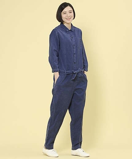 コットンヘリンボンオールインワン