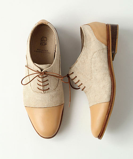 レザー×布帛レースアップシューズ