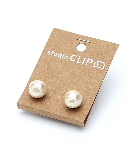 コットンパールポストピアス