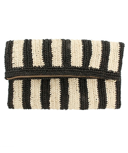 ラフィアボーダーバック