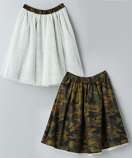 カモフラチュールリバーシブルスカート