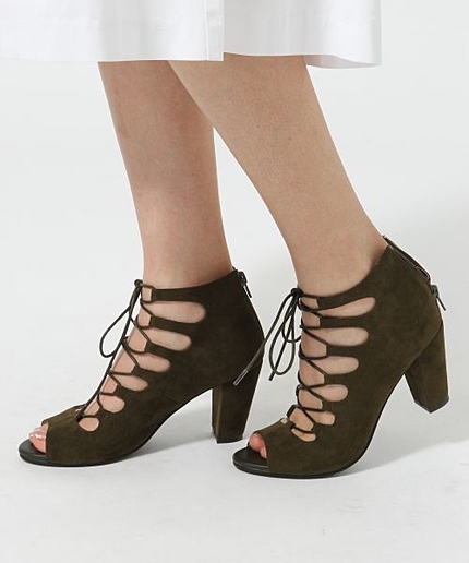 レースアップヒールサンダル