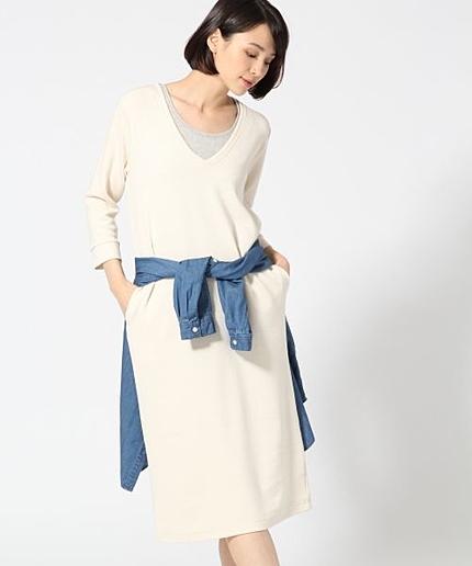 【WEB限定特別価格】ミディロングＶワンピース