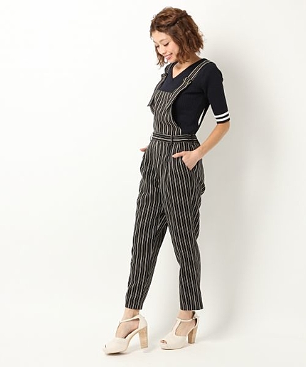 ストライプ2WAYサロペット