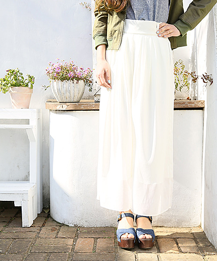 【新柄追加】シフォンワイドパンツ