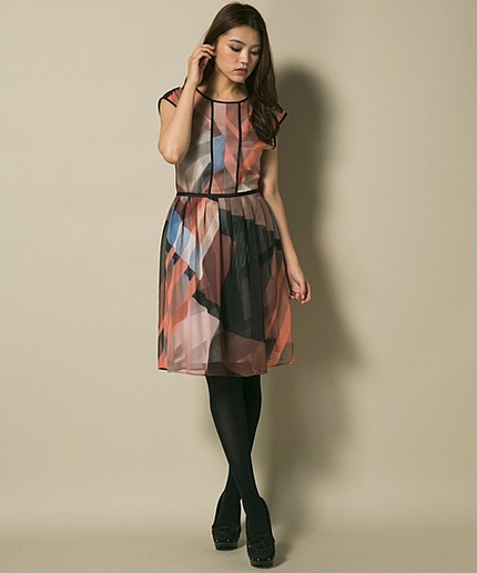 ダブルエクスポージャーチェックプリントドレス（PaulSmithBLACK）