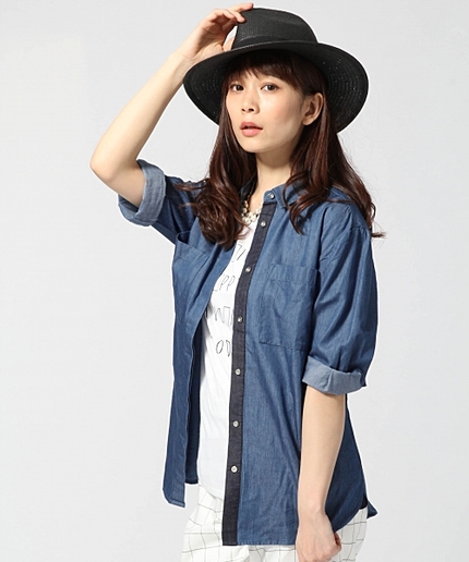 デニムハイショクシャツ７分袖