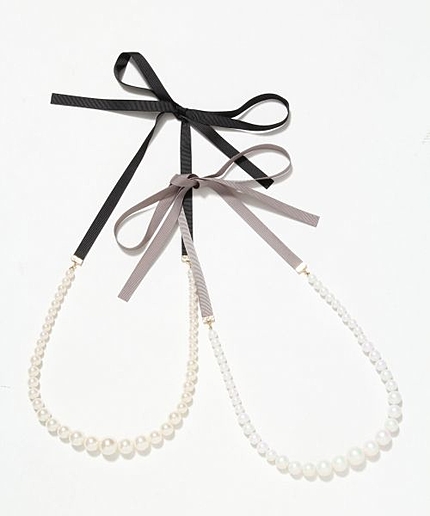 グログランリボンパールネックレス/mikoa