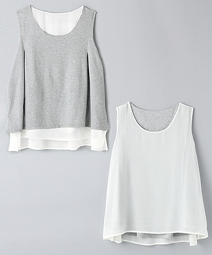 リバーシブルユルバックカサネノースリーブ