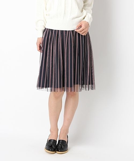 ストライプチュールスカート